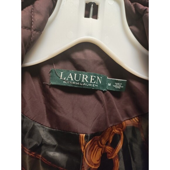Lauren Ralph Lauren Women's Sz M Burgundy Quilted Puffer Coat Jacket - Picture 10 of 13